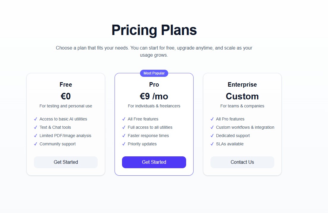 Pricing Page (Demo UI)
